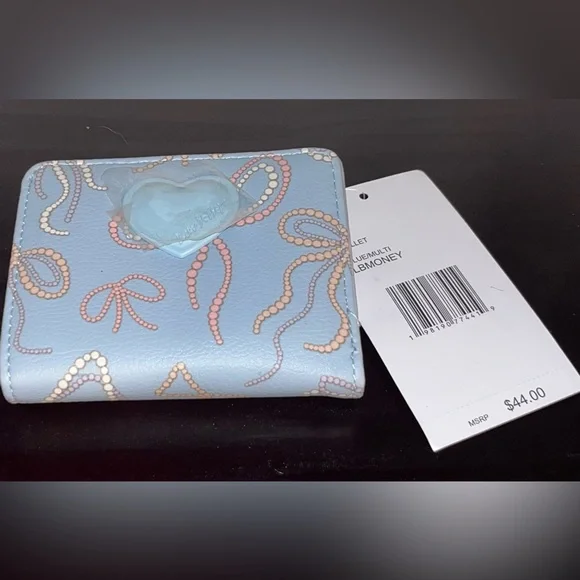 Betsey Johnson Wallet Blue, Bow, Coquette, NWT - Picture 1 of 3